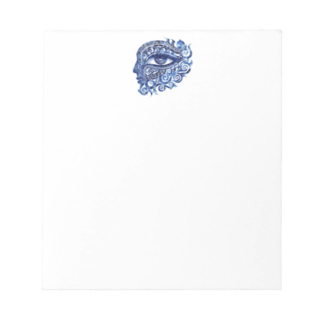 Abstraktes griechisches böses Auge mit griechische Notizblock (Vorderseite)