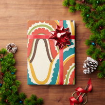 Abstraktes Groovy Avocado Ripple-Geschenkpapier