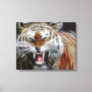 Abstraktes Growling Tiger Wrapped Canvas Leinwanddruck