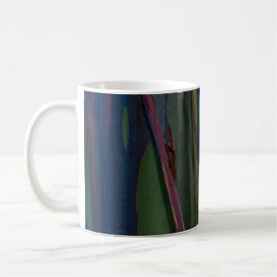 Abstraktes, grün-blau-braunes Bild Kaffeetasse