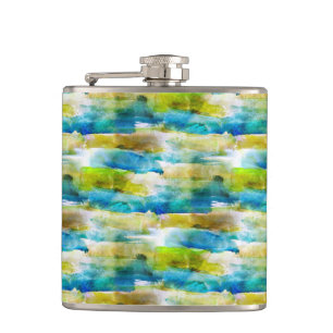 abstraktes Grün, blau Flachmann