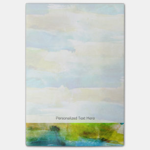 abstraktes Grün, blau Post-it Klebezettel