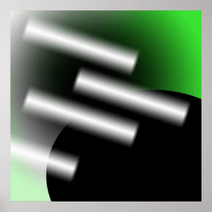 Abstraktes Grün mit Lichtstrahlen AP0005 Poster