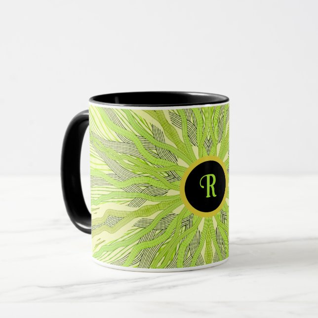 Abstraktes Grün Tasse (Vorderseite Links)