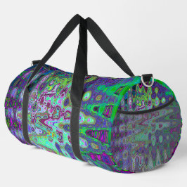 Abstraktes grün und Lila Wavy Mosaik Retro Duffle Bag