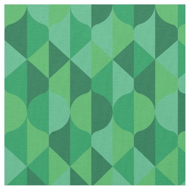 Abstraktes grünes Blätter geometrisches Muster Stoff (Nahaufnahme)