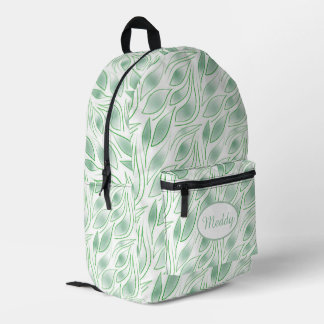 Abstraktes grünes Blattmuster Botanisch Bedruckter Rucksack
