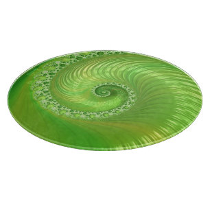 Abstraktes grünes Spiral-Fraktal Schneidebrett