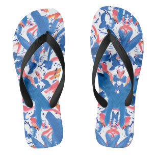 Abstraktes Grunge Floral Muster Flip Flops