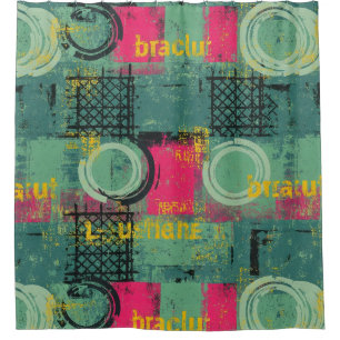 Abstraktes Grunge-Muster mit geometrischen Formen Duschvorhang