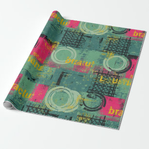 Abstraktes Grunge-Muster mit geometrischen Formen Geschenkpapier