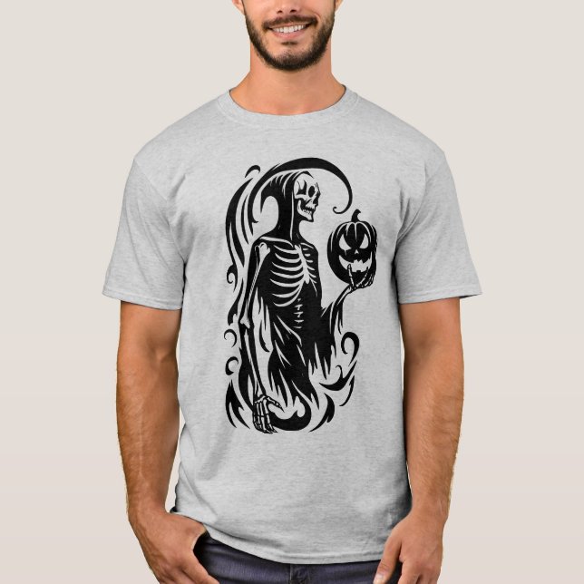 Abstraktes Halloween Skeleton-Shirt T-Shirt (Vorderseite)
