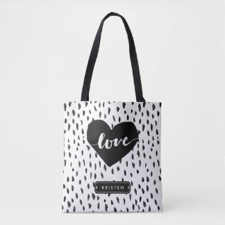 Abstraktes Handdrawn Liebe-Herz-Schwarz-weiße