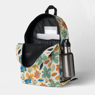 Abstraktes handgezeichnetes Boho-Blumenmuster Bedruckter Rucksack