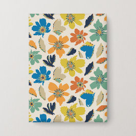 Abstraktes handgezeichnetes Boho-Blumenmuster Button