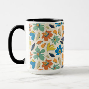 Abstraktes handgezeichnetes Boho-Blumenmuster Tasse