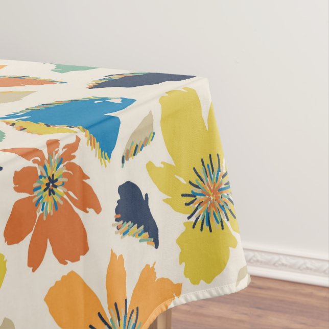 Abstraktes handgezeichnetes Boho-Blumenmuster Tischdecke (Beispiel)