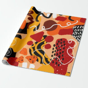 Abstraktes Handzeichnen geometrischer Formen Pinse Geschenkpapier