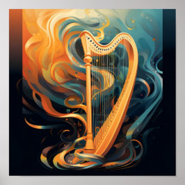 Abstraktes Harfendesign Poster