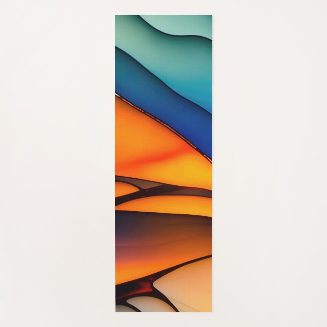 Abstraktes Hartglas mit lebhaften Farben Yogamatte (Vorderseite)