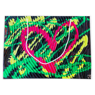 Abstraktes Heart Neon Painting Druckgeschenkbeutel Große Geschenktüte