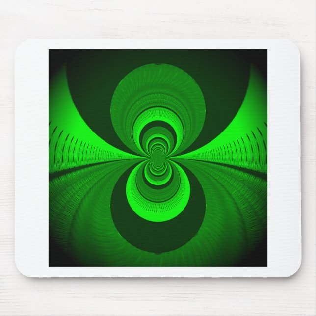 Abstraktes hellgrünes grooviges Kaleidoskopmuster  Mousepad (Vorne)
