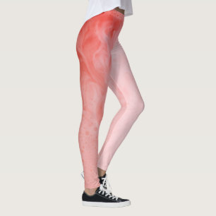 Abstraktes hellrosa Erdbeeren, Milchshake Foto Leggings