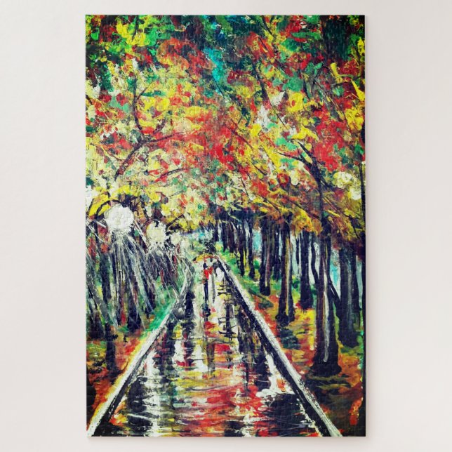 Abstraktes Herbst-Puzzle - Gemalt Puzzle (Vertikal)