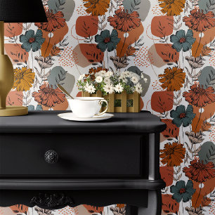Abstraktes Herbstblumenmuster Tapete