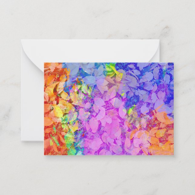 Abstraktes Herbstlaubmuster Mitteilungskarte (Vorderseite)