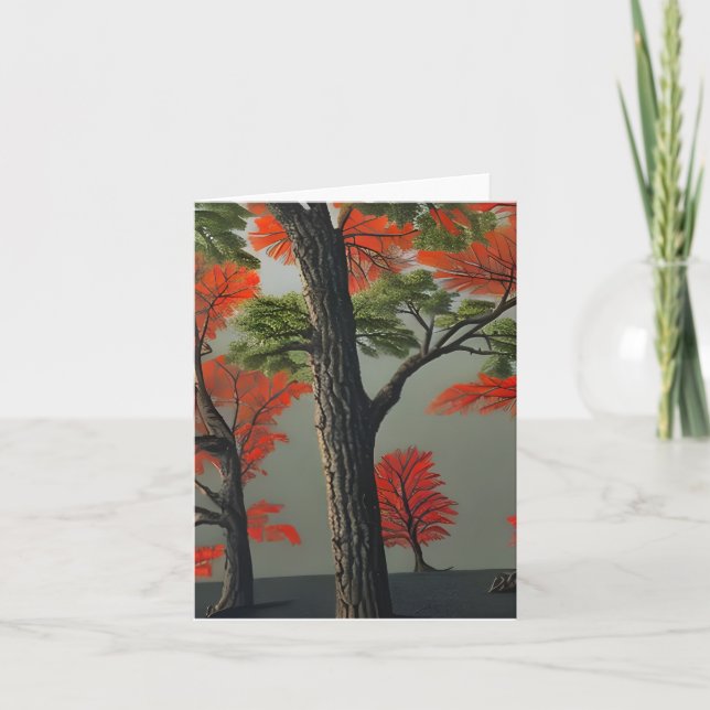 Abstraktes Herbstwald Karte (Vorderseite)