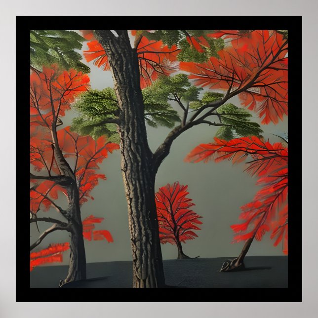 Abstraktes Herbstwald Poster (Vorne)