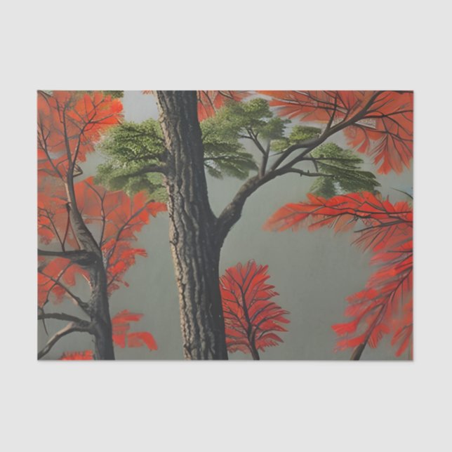 Abstraktes Herbstwald Seidenpapier (Vorderseite)