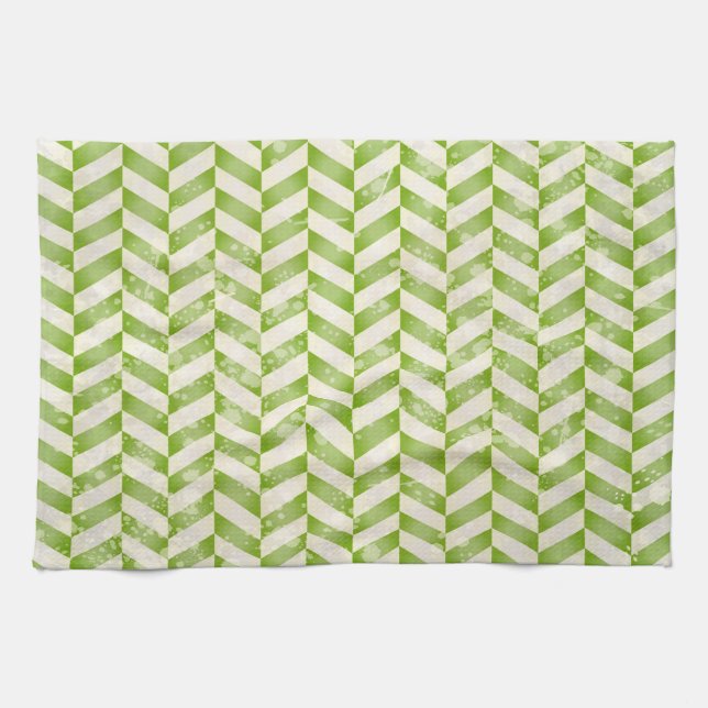 Abstraktes Herringbone im Grünen Küchentuch (Horizontal)