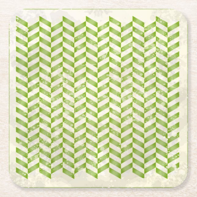 Abstraktes Herringbone im Grünen Rechteckiger Pappuntersetzer (Vorderseite)