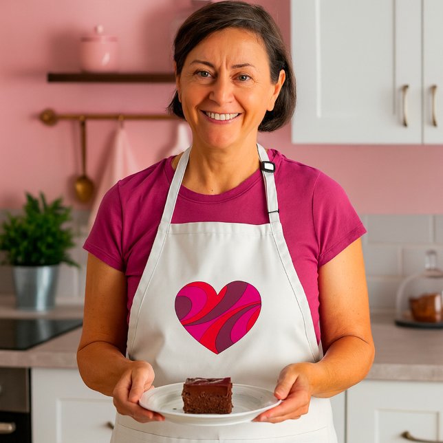 Abstraktes Herz fett Rot und Rosa Muster wirbeln Schürze (Von Creator hochgeladen)