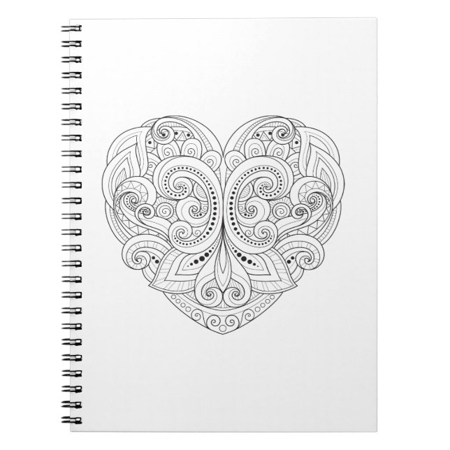 Abstraktes Herz-Gekritzel Notizblock (Vorderseite)