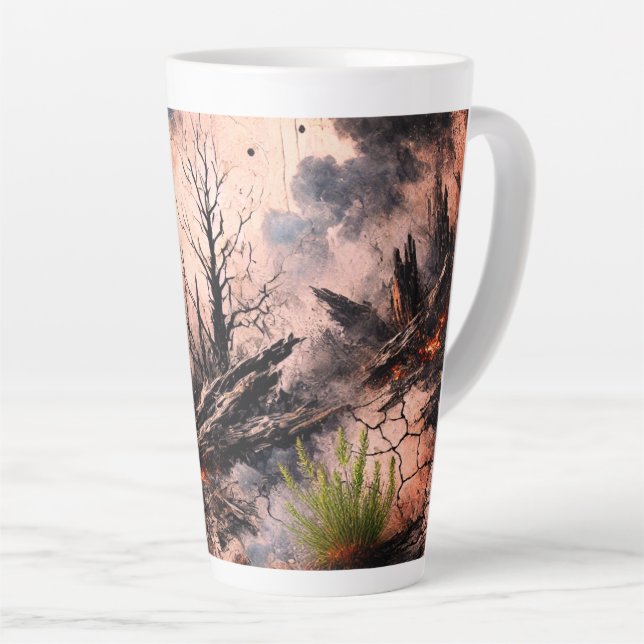 Abstraktes Herz Latte Tasse - Elegantes Design (Rechte Ecke)