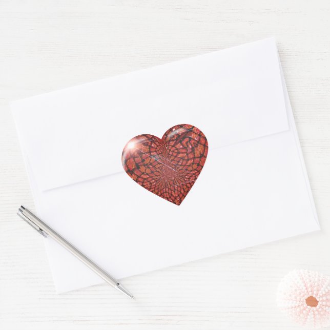 Abstraktes Herz Valentinstag Herz-Aufkleber (Umschlag)