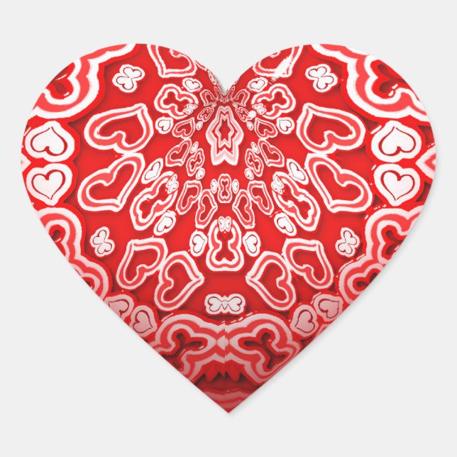 Abstraktes Herz Valentinstag Herz-Aufkleber (Vorderseite)
