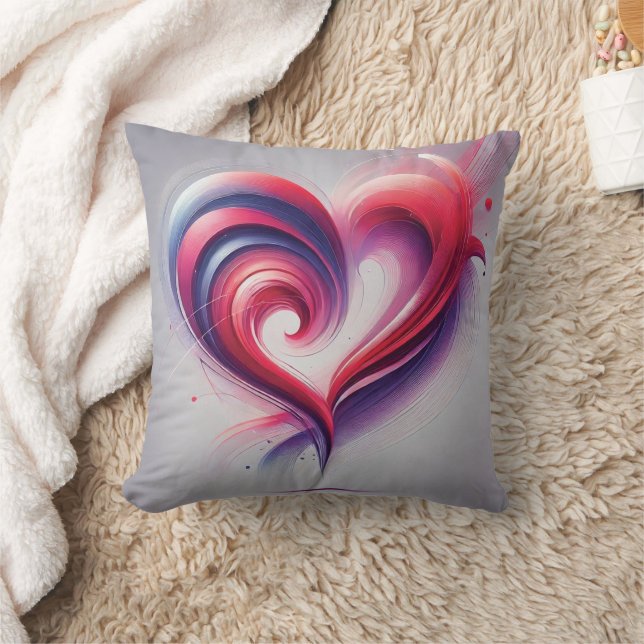 Abstraktes Herzdesign - Lebhaftes Liebe Kissen (Decke)