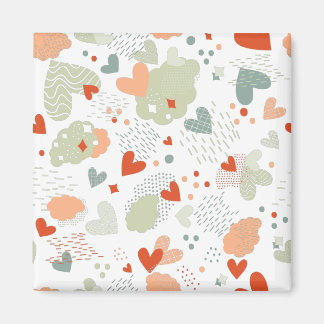 Abstraktes Herzen-Muster Magnet
