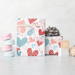 Abstraktes Herzmuster Geschenkpapier