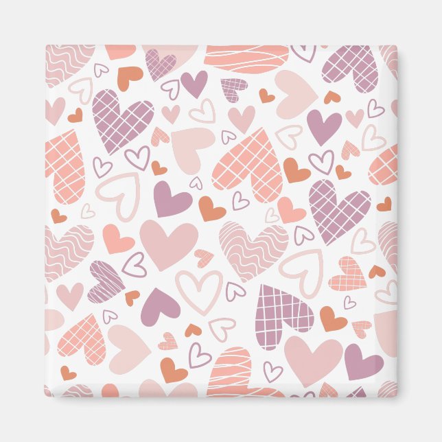 Abstraktes Herzmuster Magnet (Vorne)