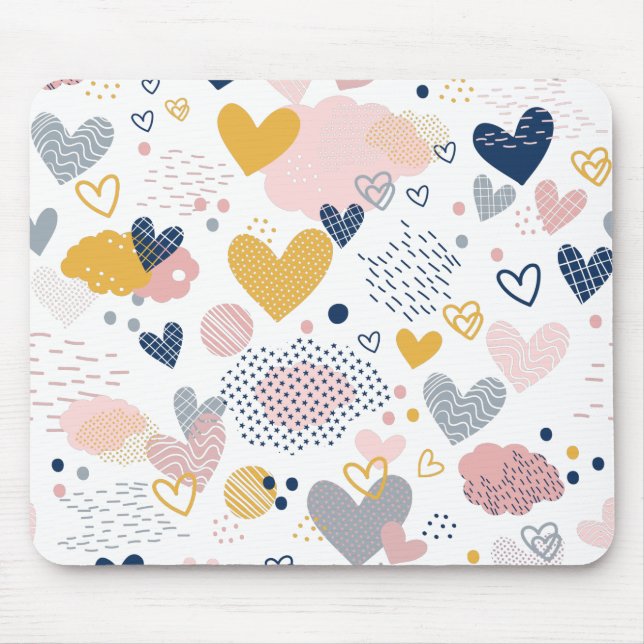 Abstraktes Herzmuster Mousepad (Vorne)