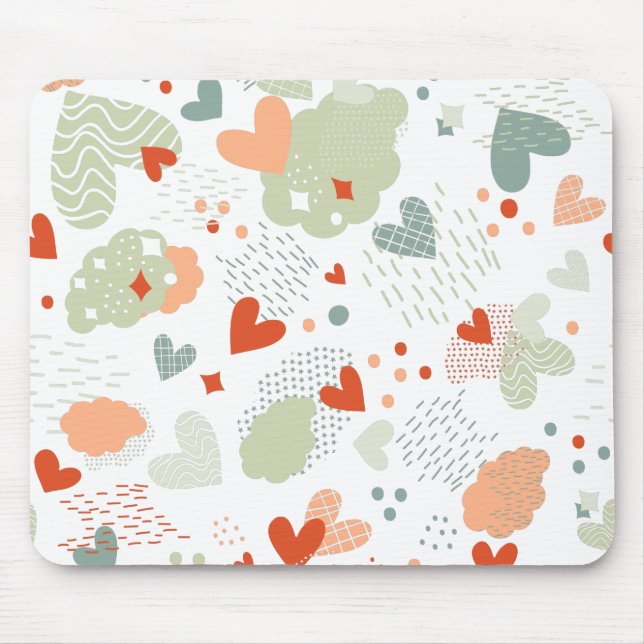 Abstraktes Herzmuster Mousepad (Vorne)