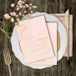Abstraktes Hochzeitmenü für Fine Lines Gold V1 B I