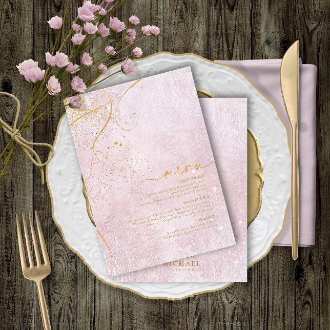 Abstraktes Hochzeitsmenü von Fine Lines Gold V1 Mv (Von Creator hochgeladen)