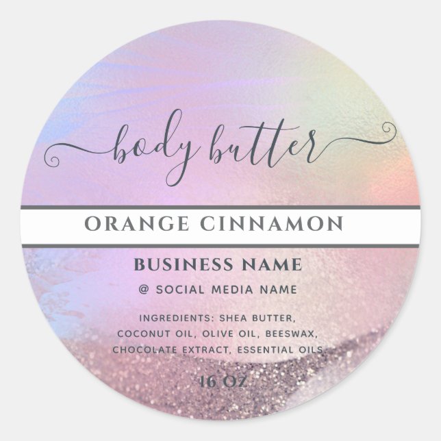 Abstraktes holografisches Gold, modernes Drehbuchp Runder Aufkleber (Vorderseite)