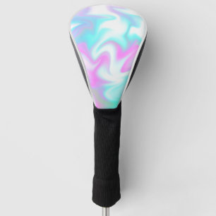 Abstraktes Hologramm Farbige Rosa Blaue Wirbel Golf Headcover